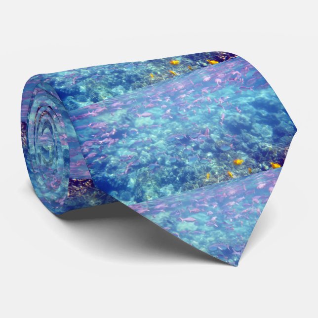 Beautiful Tropical Fish Necktie (Rolled)