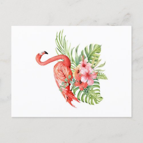 Beautiful tropical flamingo Awesome gift Holiday Postcard