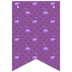 Beautiful Tropical Flamingo Dotted Artwork Pattern Bunting Flags