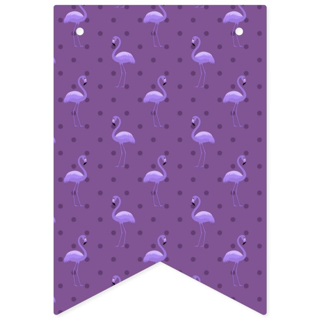 Beautiful Tropical Flamingo Dotted Artwork Pattern Bunting Flags (First Flag)