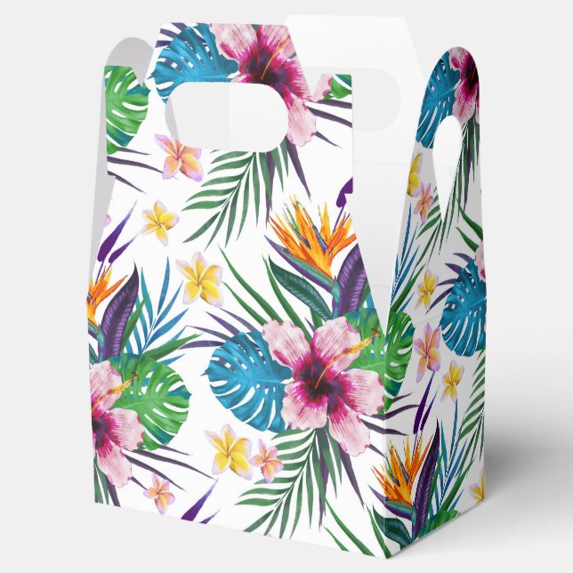 Beautiful tropical floral paint watercolors favor boxes (Opened)