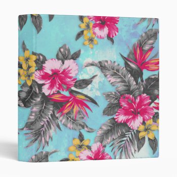 Beautiful Tropical Floral Paint Watercolours 3 Ring Binder by Trendy_arT at Zazzle
