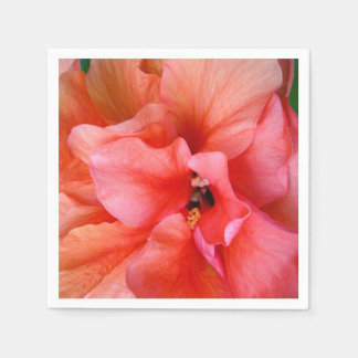 Beautiful Tropical Flower Coral Pink Orange Party Napkins