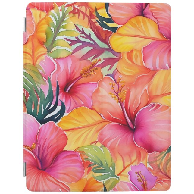 Beautiful Tropical Flower Design iPad Smart Cover (Front)