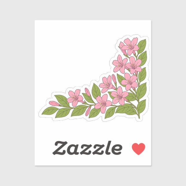 Beautiful tropical flowers decorative vinyl sticker (Sheet)