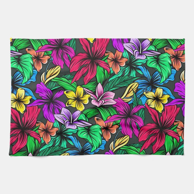 Beautiful Tropical Flowers  Kitchen Towel (Horizontal)