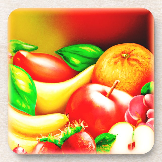 Beautiful Tropical Fruits Painting. Buy Now Beverage Coaster (Front)