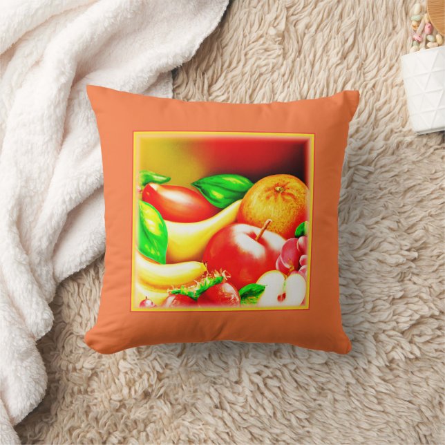 Beautiful Tropical Fruits Painting. Buy Now Throw Pillow (Blanket)