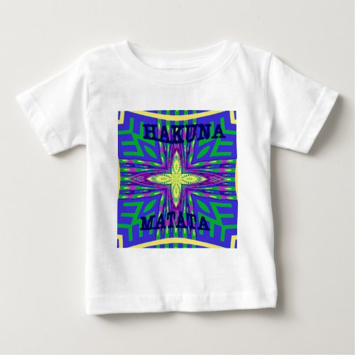 Beautiful Tropical Hakuna Matata Kanga Artwork Baby T_Shirt