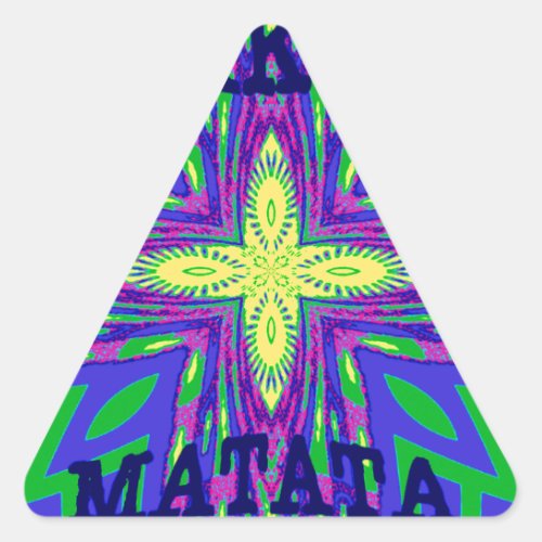 Beautiful Tropical Hakuna Matata Kanga Artwork Triangle Sticker