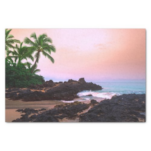 Beautiful Tropical Hawaiian Island Beach Sunset Tissue Paper