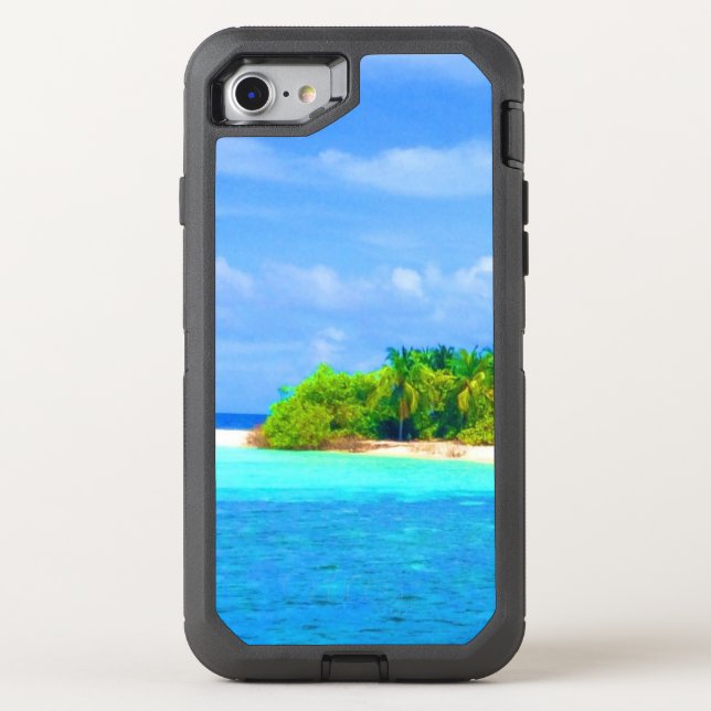 Beautiful Tropical Island Beach in the Maldives Otterbox iPhone Case (Back)