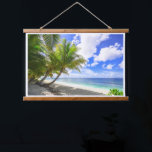 Beautiful Tropical Island Beach with Palm Trees Hanging Tapestry<br><div class="desc">Beautiful tropical island beach with palm trees.</div>
