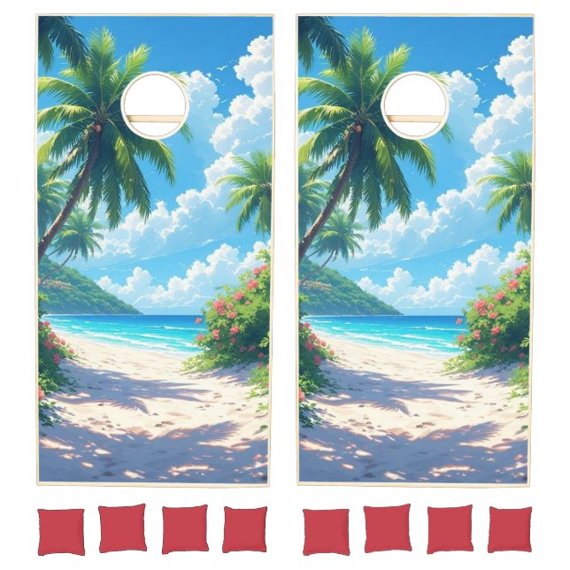 Beautiful Tropical Island  Cornhole Set (Set)