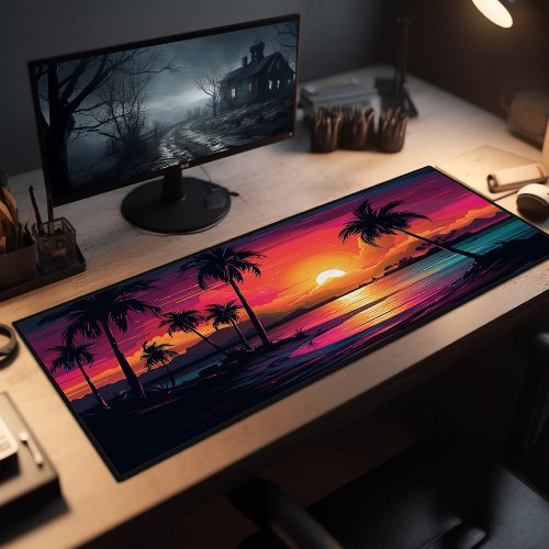 Beautiful Tropical Island Sunset Desk Mat