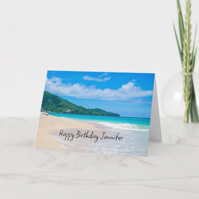 Beautiful Tropical Ocean Scenic Beach Birthday Card (Front)