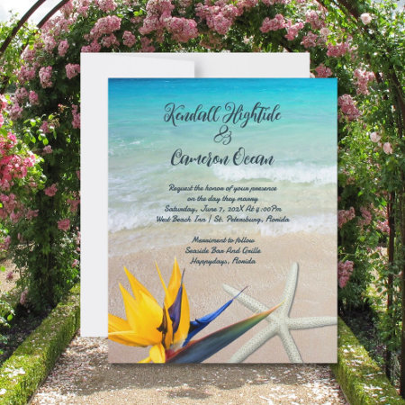 Beautiful Tropical Ocean Shore Wedding Paper