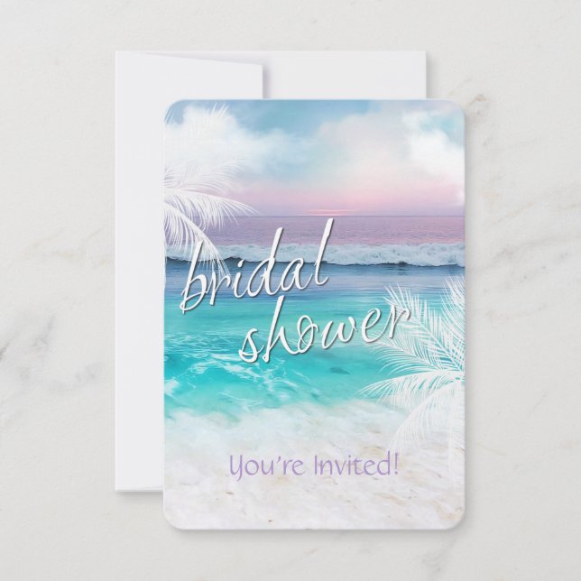 BEAUTIFUL TROPICAL OCEAN SUNRISE Bridal Shower Invitation (Front)
