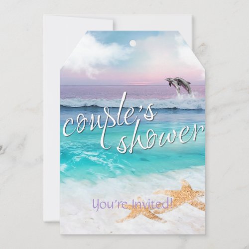 BEAUTIFUL TROPICAL OCEAN SUNRISE Couples Shower Invitation