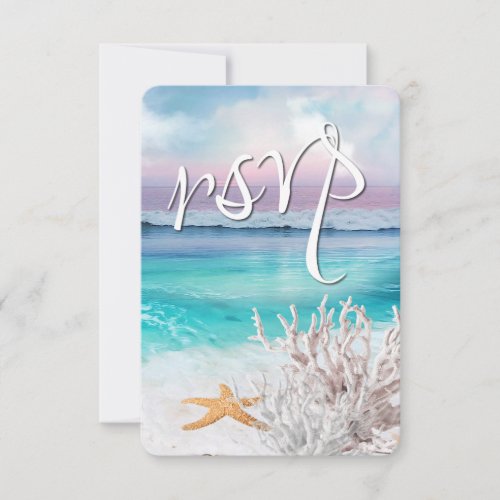 BEAUTIFUL TROPICAL OCEAN SUNRISE RSVP Wedding