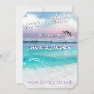 BEAUTIFUL TROPICAL OCEAN SUNRISE Save the Date Invitation