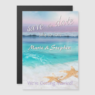 BEAUTIFUL TROPICAL OCEAN SUNRISE Save the Date Magnetic Invitation