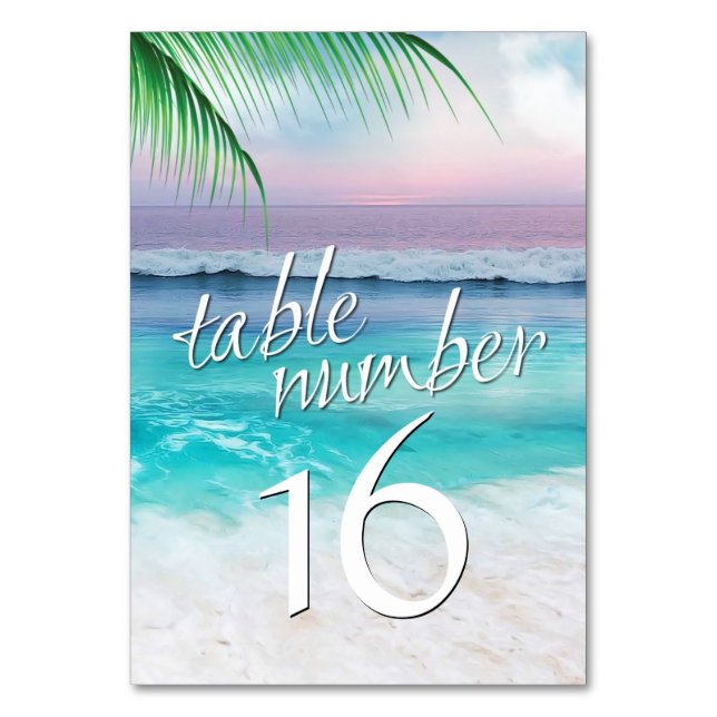 BEAUTIFUL TROPICAL OCEAN SUNRISE Table Card (Front)