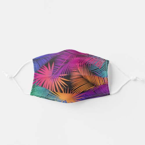 Beautiful tropical palm tree leaves floral pattern adult cloth face mask