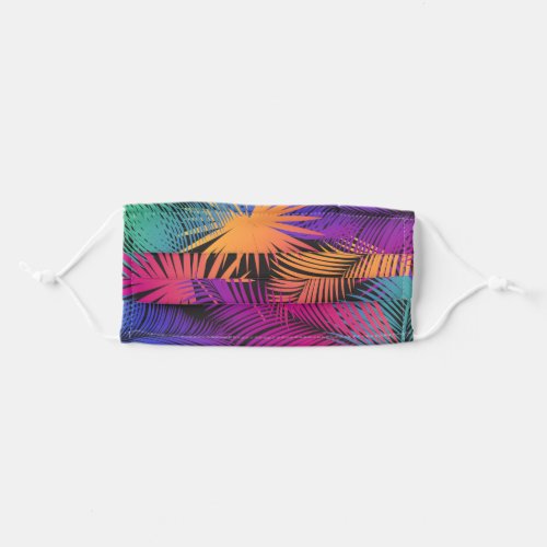 Beautiful tropical palm tree leaves pattern adult cloth face mask
