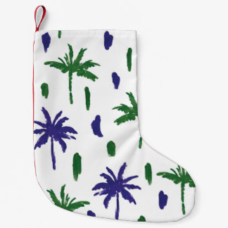 Beautiful tropical palm trees pattern small christmas stocking