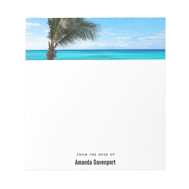 Beautiful Tropical Sea Breezy Palm Tree Notepad (Front)