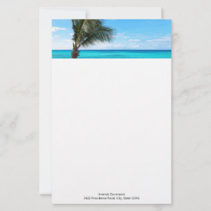 Beautiful Tropical Sea Breezy Palm Tree Stationery
