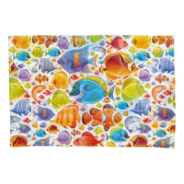 Beautiful Tropical Sea Fish Pillow Case (Front)