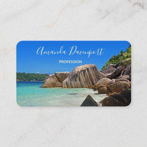 Beautiful Tropical Sea Rocky Coastline Business Card