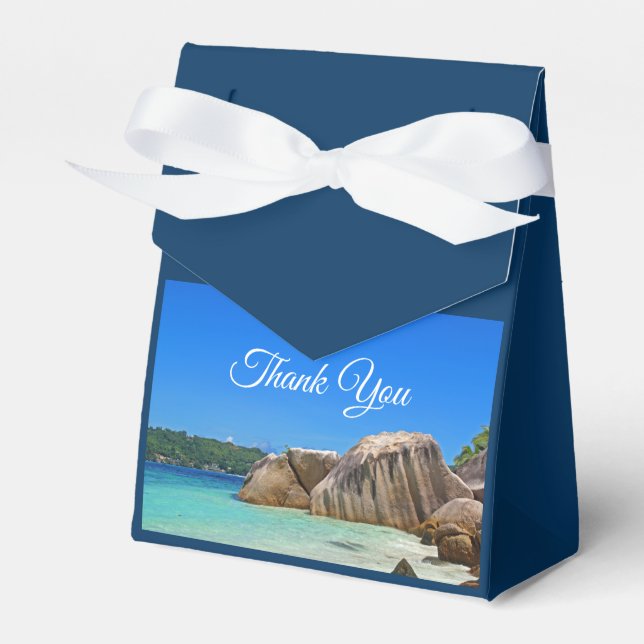 Beautiful Tropical Sea Rocky Coastline Favor Boxes (Front Side)