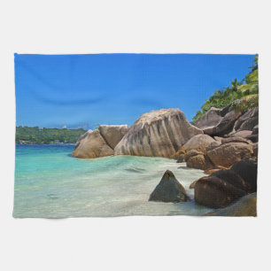 Beautiful Tropical Sea Rocky Coastline Kitchen Towel