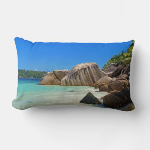 Beautiful Tropical Sea Rocky Coastline Lumbar Pillow