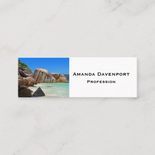 Beautiful Tropical Sea Rocky Coastline Mini Business Card