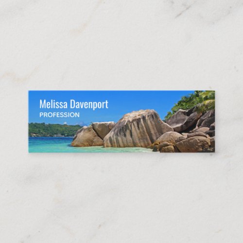 Beautiful Tropical Sea Rocky Coastline Mini Business Card