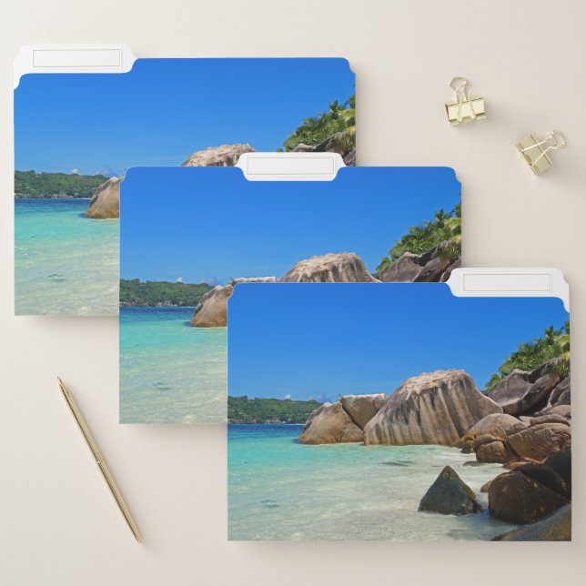 Beautiful Tropical Sea with a Rocky Beach File Folder (Set)