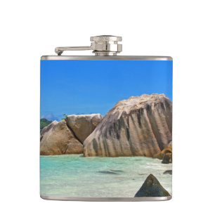 Beautiful Tropical Sea with a Rocky Beach Flask