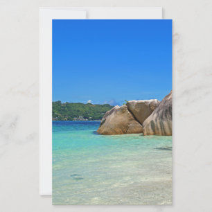 Beautiful Tropical Sea with a Rocky Beach Stationery