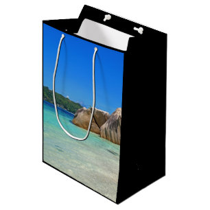 Beautiful Tropical Sea with Rock Covered Coast Medium Gift Bag