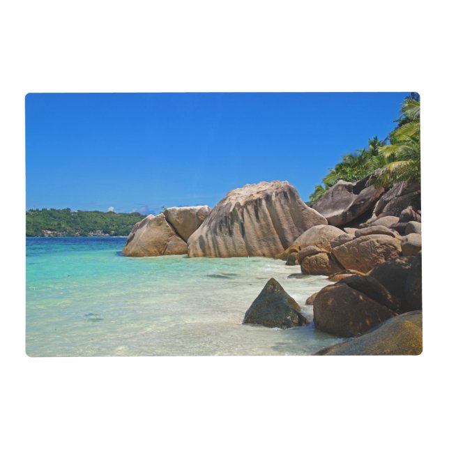 Beautiful Tropical Sea with Rock Covered Coast Placemat (Front)