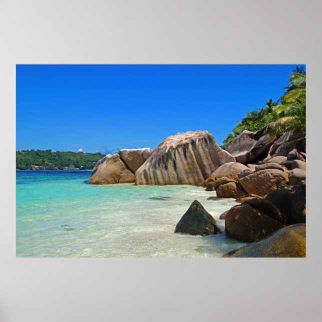  Beautiful Tropical Sea with Rock Covered Coast Poster (Front)