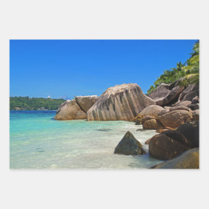Beautiful Tropical Sea with Rock Covered Coast Wrapping Paper Sheets