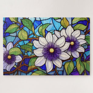 Beautiful Tropical stained glass art puzzle