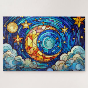 Beautiful Tropical stained glass art puzzle