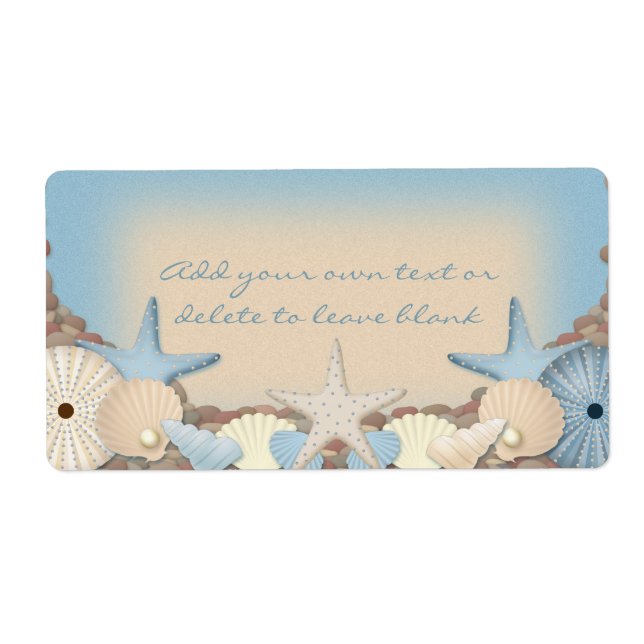Beautiful Tropical Theme Beach Shells Label (Front)