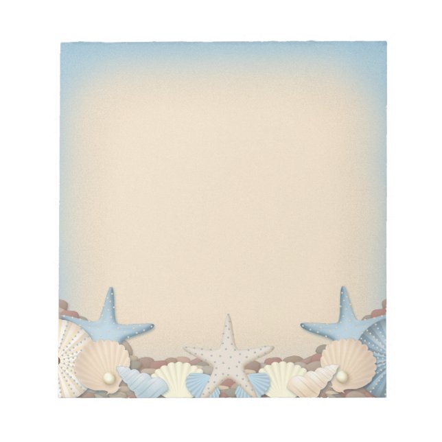 Beautiful Tropical Theme Beach Shells Notepad (Front)